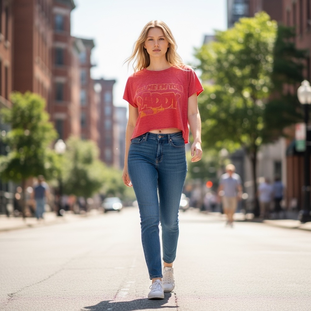 Savvy Red Graphic Crop Top